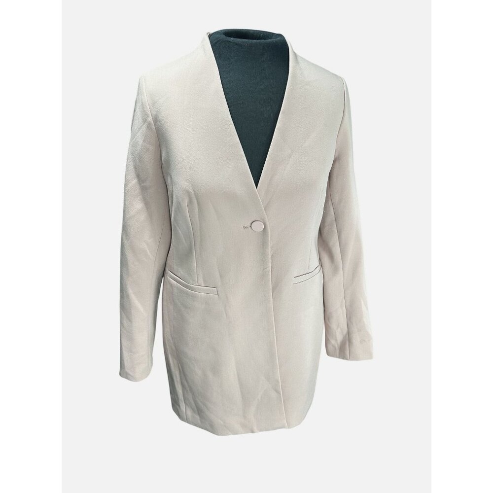 Alfani Womens Pink Single-Button Long Blazer Jacket 2P Polyester Blend Made In V